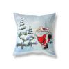 Merry Christmas Cute Snowman Print Pattern Polyester Cushion Cover Home Living Room Sofa Decoration Square Pillow Pillow Cover