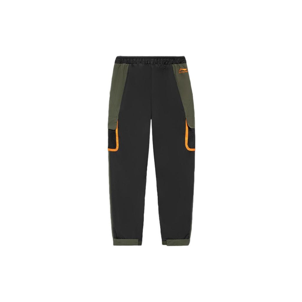 Li Ning Knitted Sweatpants Men's Dark Olive Green Moderate Cuffed Pants AKLS227-2