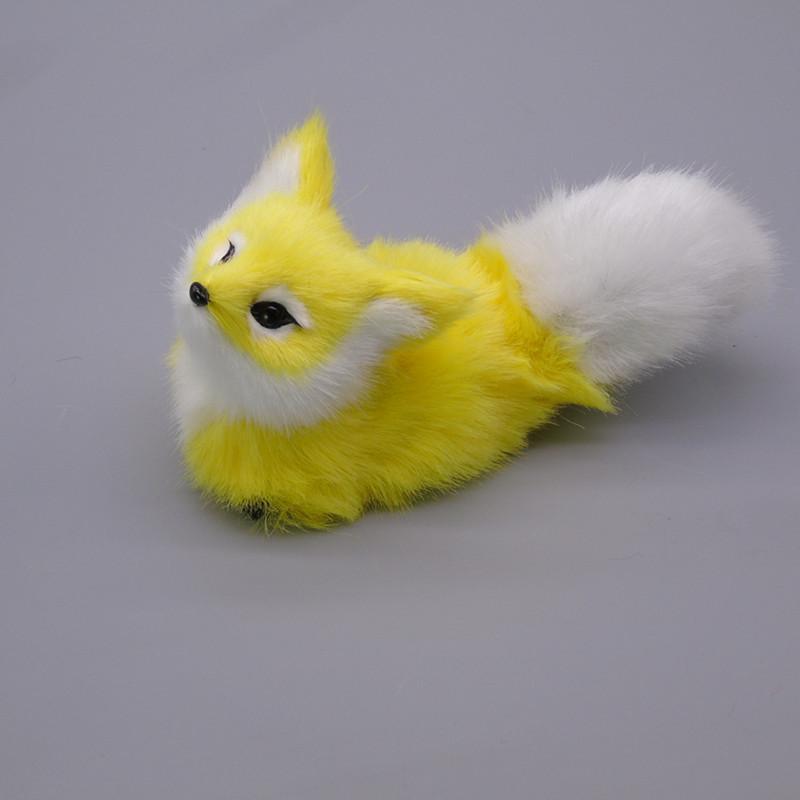 Soft Squatting Mini Plush Simulation Fox Soft Lifelike Plush Stuffed Fox Doll Cute Colorful Animal Figurine Home Decor