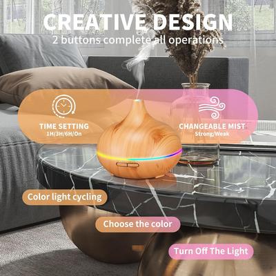 Aroma Diffuser für ätherische Öle Großer Raum, Büro Ätherische Öl Diffuser für Zuhause Kinder, Kaltnebel-Luftbefeuchter für Schlafzimmer Leise