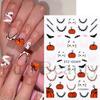 New Nail Art Stickers Halloween Cartoon Scar Pumpkin Bat Spider Web Adhesive Nail Sticker