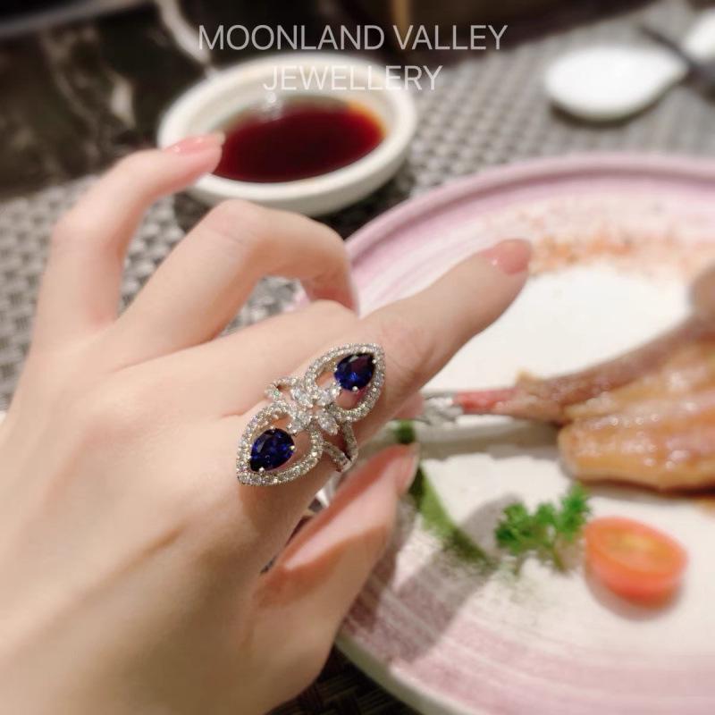 Versatile Elegant Retro Adjustable Open Design Colored Gemstone Zircon Ring for Women Adjustable Open Size