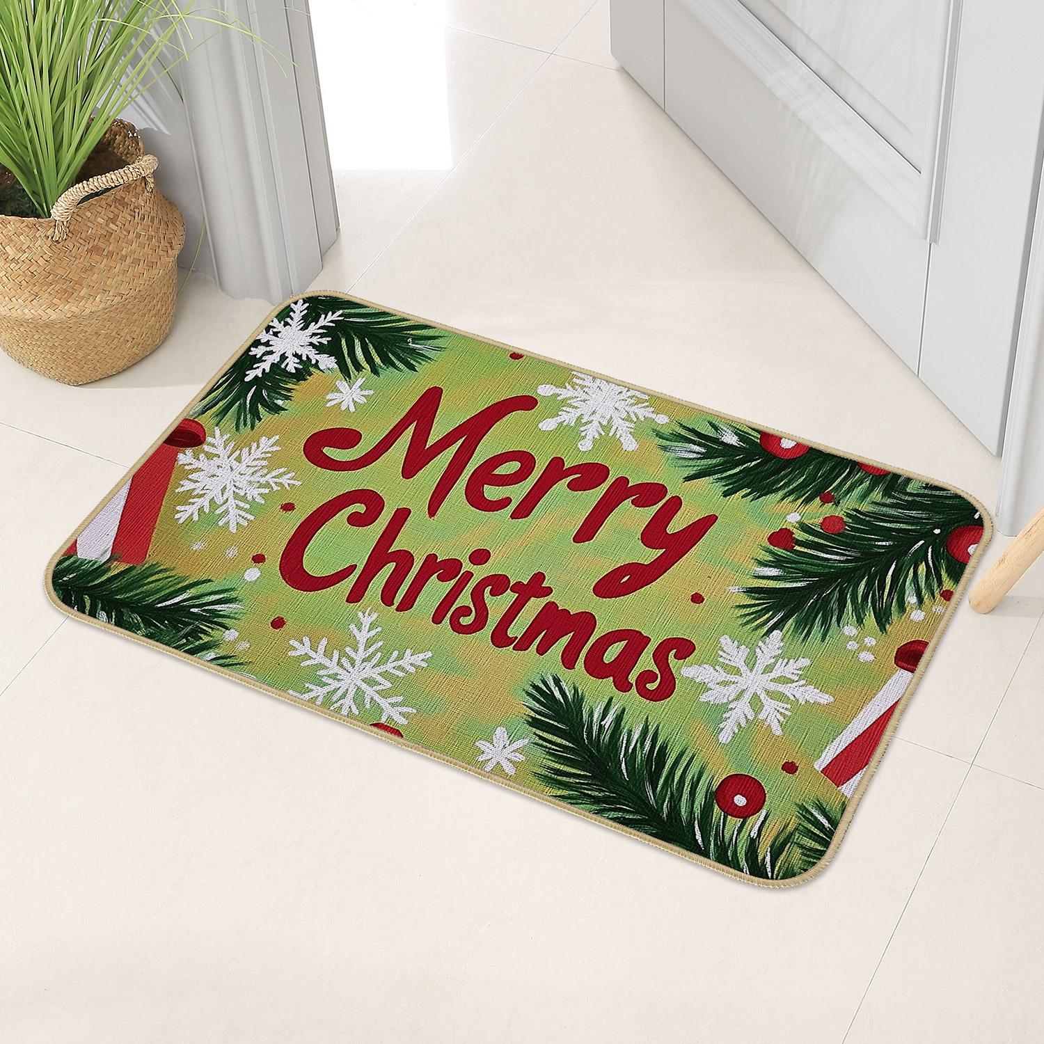 

Счастливого Рождества, приветственный дверной коврик, нескользящий резиновый коврик для пола;Используется для украшения гостиных, спален, кухонь и домов отдыха. 40cmx60cm