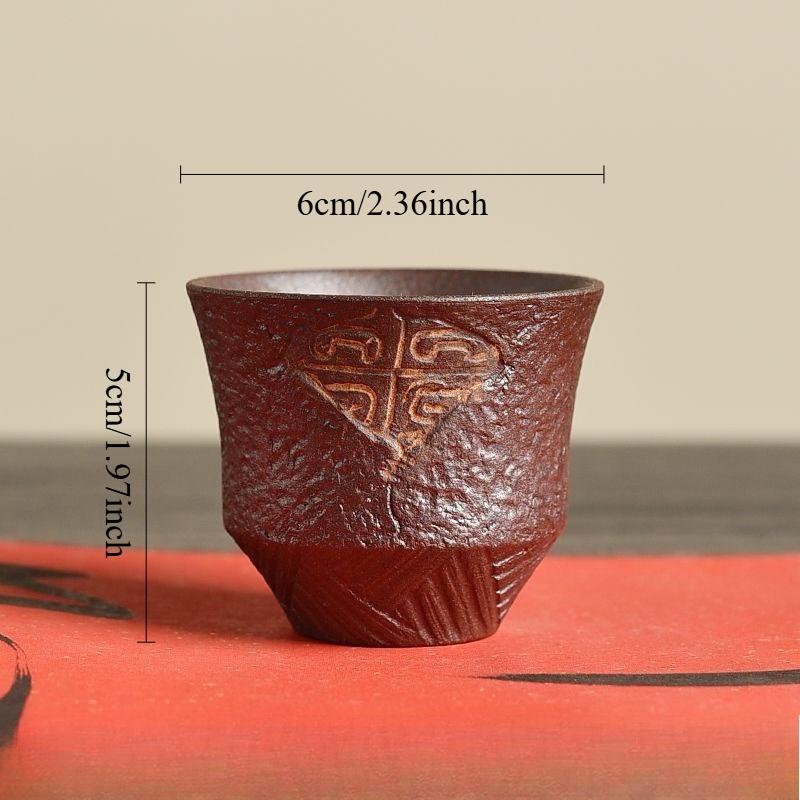 

1pcs Rough Pottery Master Tea Cup Household Chinese Dragon Relief Tea Cup Ceramic Kung Fu Tea Set Small Capacity Teaset 200ml