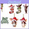 Merry Christmas Gremlins Gizmo Acrylic Santa Hat Pendant Xmas Tree Decor