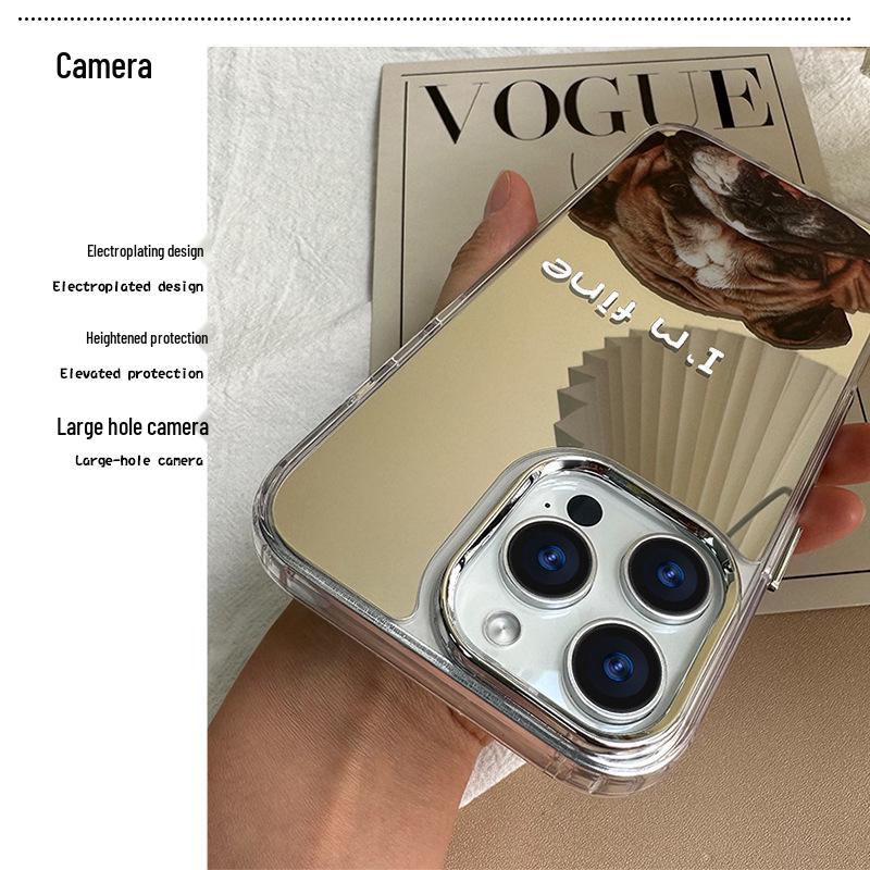 Nárazuvzdorný zrcadlový kryt na telefon pro iPhone 13/14 Pro Max/16/12