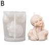 Princess Girl Aromatherapy Candle Silicone Mold Cute Molds Silicone Epoxy Resin Silicone Gypsum Texture Candle Girl Mould C F2D0