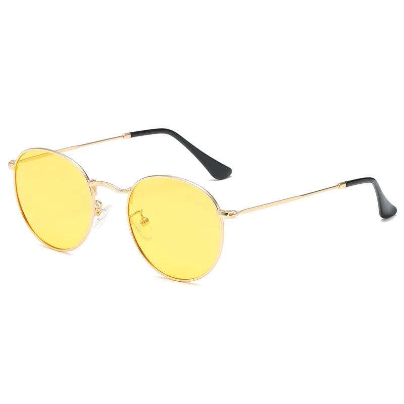 Retro Small Round Hippie Sunglasses Fashion Circle Metal Frame Sun Glasses Disco Party Candy Color Lens Eyewear for Women Men