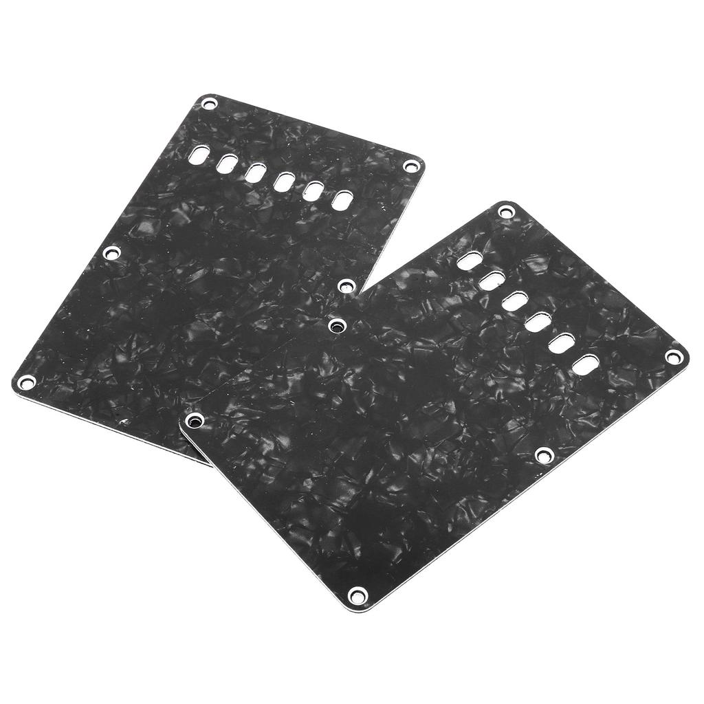 2PCS Electric Guitar Back Cover Plates with 6 Holes PVC Plastic Guitar Guard Backplate Replacement Black