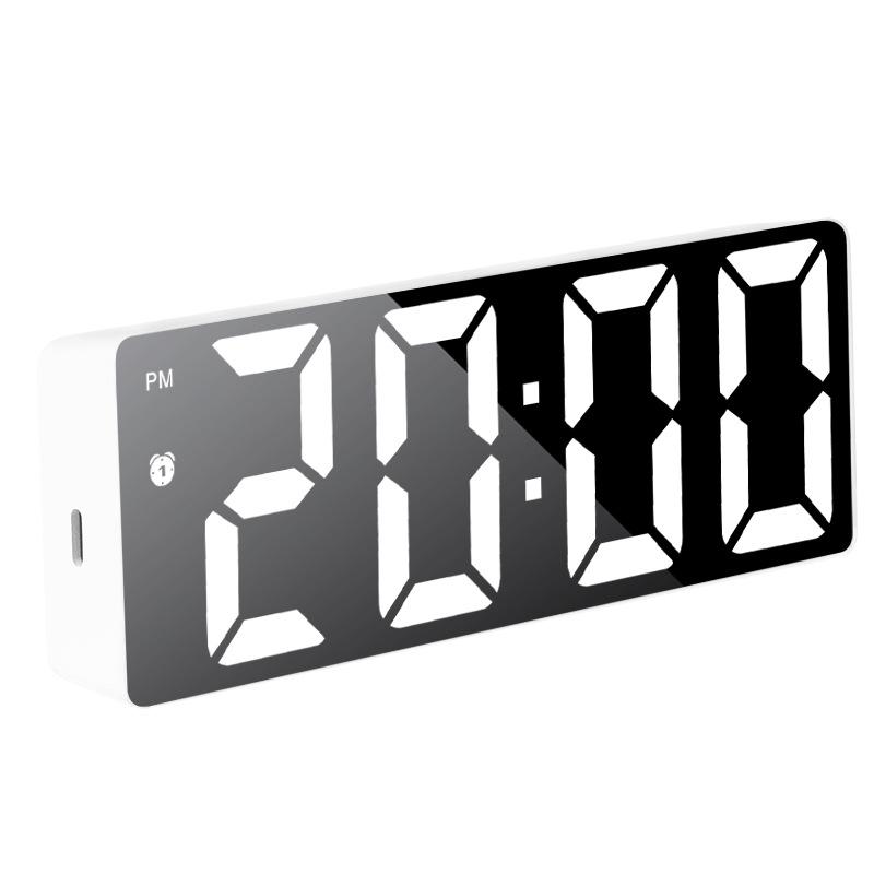 Multifunctional Voice-Controlled Digital Alarm Clock: Minimalist, Colorful Large Screen for Students & Desktops