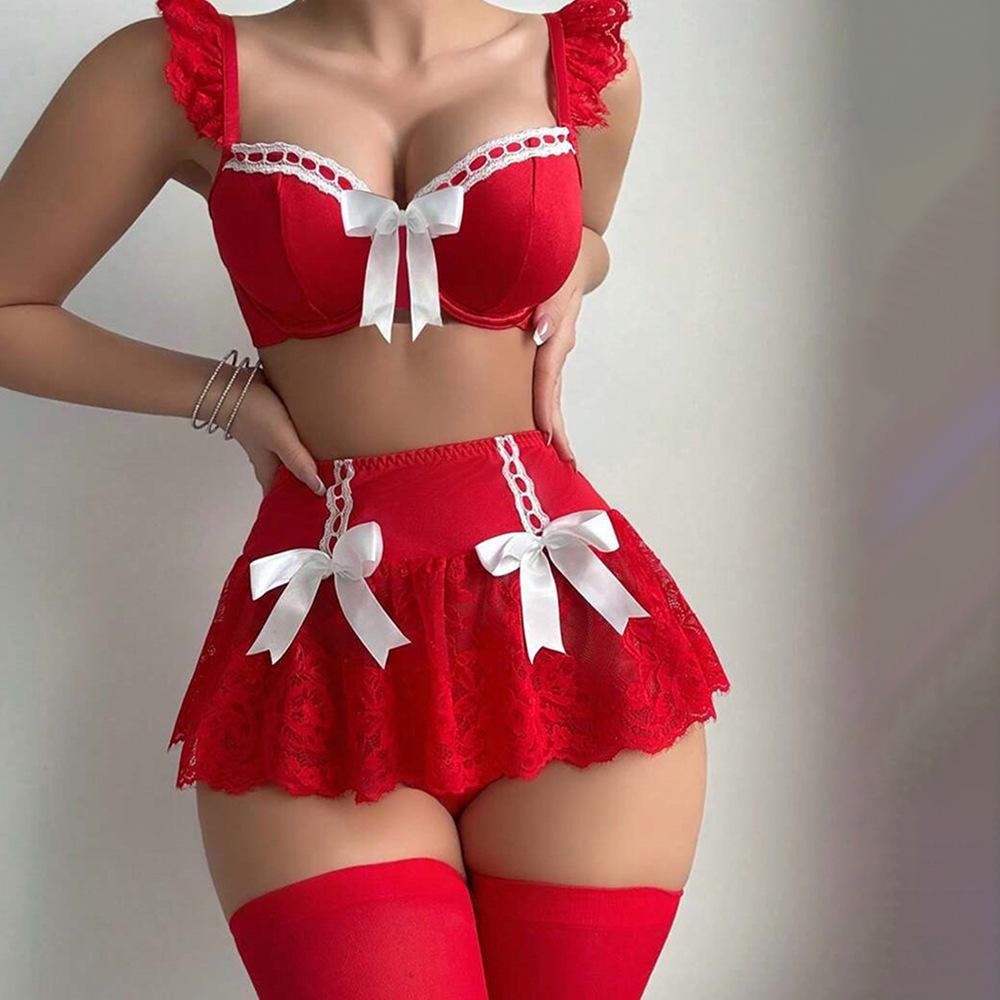 Avrupa ve Amerikan Tarzı Seksi Dantel File İç Giyim - Kadınlar İçin Saf Arzu Şeffaf Askılı Gecelik