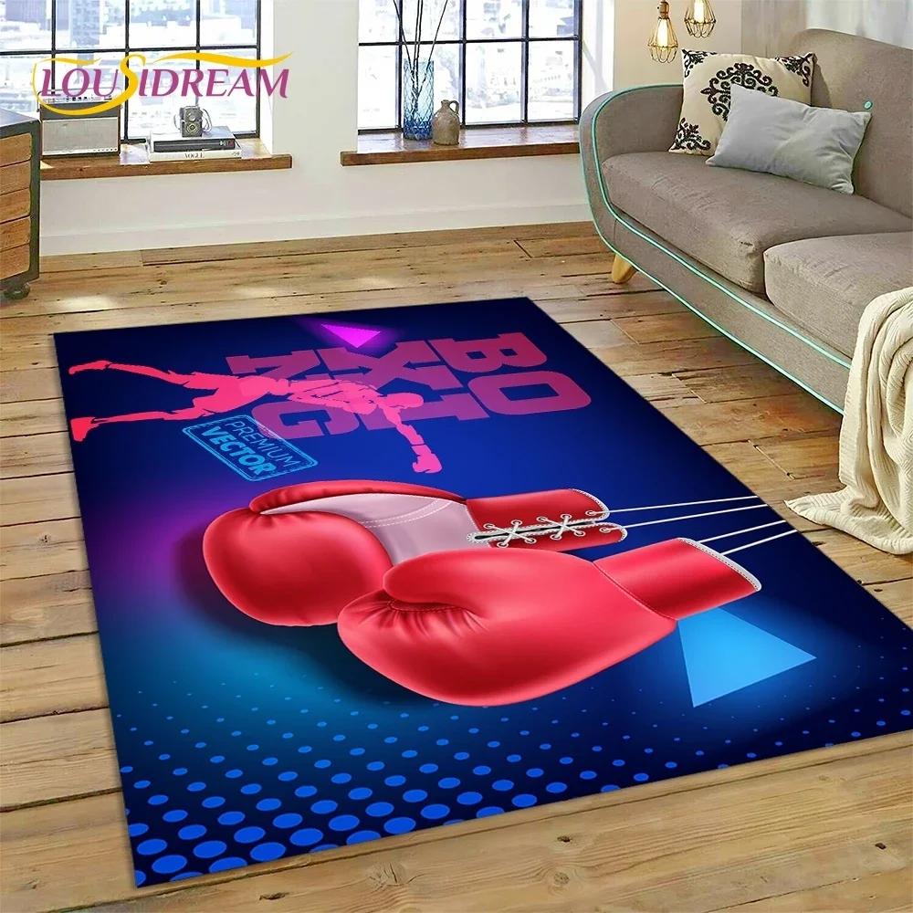 Boxerské rukavice Boxer Fight Kreslený koberec Koberec do obývacího pokoje Ložnice Domácí dekorace, Podložka na podlahu Protiskluzová Dekorace na pohovku Rohožka
