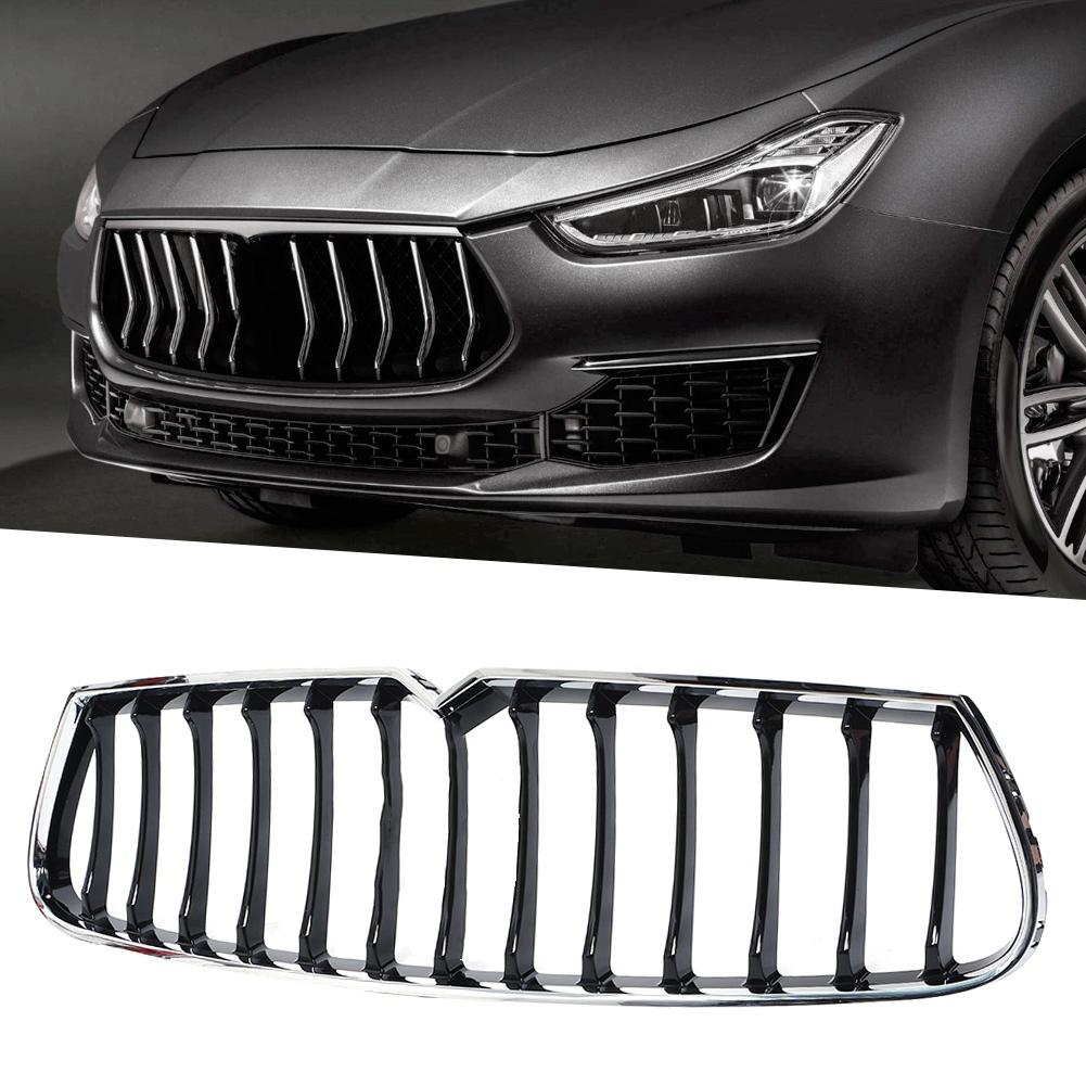 Front Bumper Grille Chrome Plating Hood Grill Car Refitting Fit for Maserati Ghibli 2014?2017