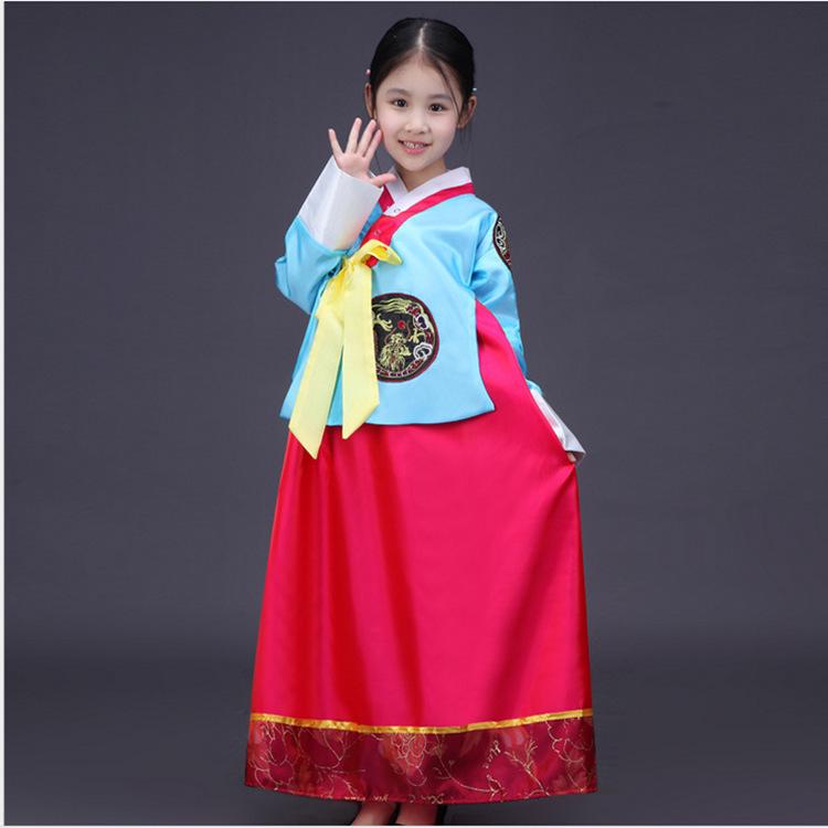 Dívčí červnový 1. Korejský tradiční Hanbok - Joseonský etnický performance taneční kostým