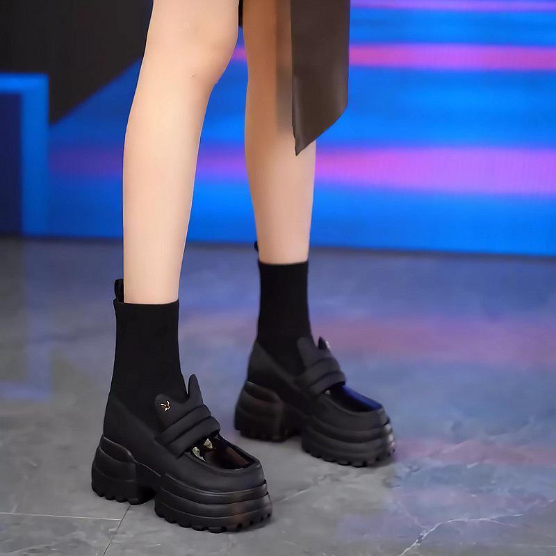 

KAISER/Kaiser 2025 new thick-soled heightening fashion boots elastic socks boots casual versatile thin boots children 40 чорний