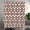 Aegean Blue Geometric Shower Curtain,Waterproof Polyester,Quick-Drying,Fabric Shower Curtains Set For Bathroom,Durable Washable