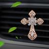 Car Vent Clips Crystal Cross Car Perfume Clips Car Air Fresheners Vent Clips for Women Cross Rhinestone Air Freshener Vent Clip
