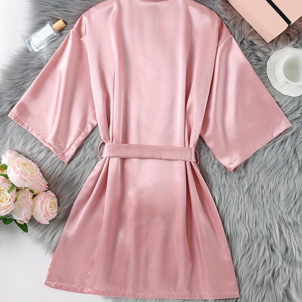 Elegant European & American Ice Silk Women's Robe - Sexy Summer & Autumn Pajamas