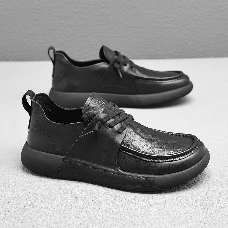 Men Leather Casual Shoes Men Sneakers Luxury Design Black Mens Shoes Comfortable Flat Male Footwear Shoes Men Leather Original