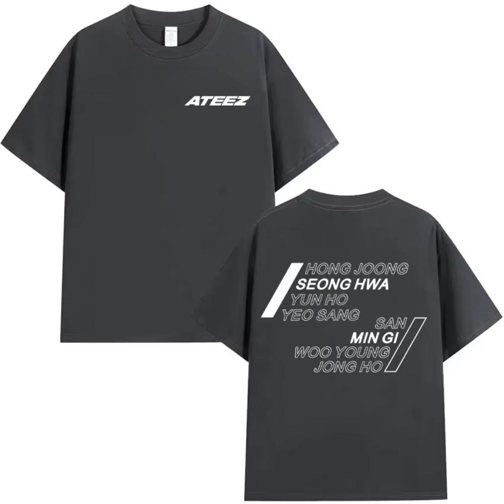 Ateez World Tour T-shirt Hongjoong Seonghwa Yunho Yeosang San Mingi Wooyousng Jongho Graphic Short Sleeve Tshirt Streetwear