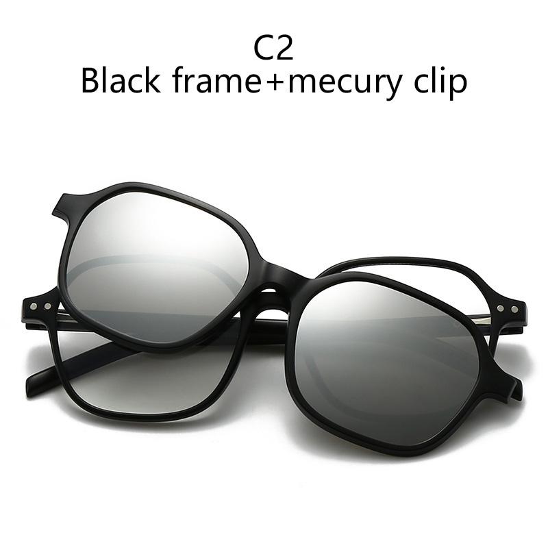 Magnetic Clip-On Sunglasses Polarized Light Filtering Night Vision Gogglee Clip-On Lens Lenses Irregular Frame Myopia Frames