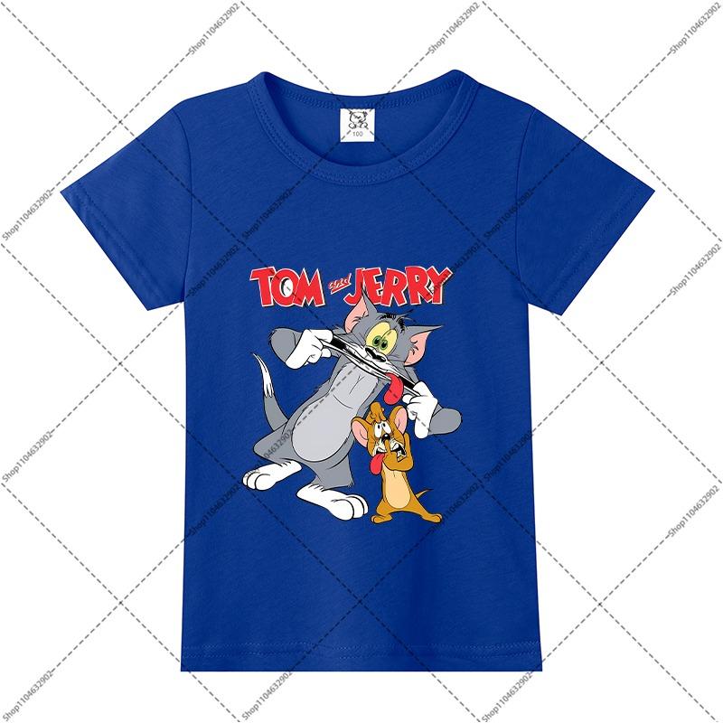Tom and Jerry Cute T-shirts Cartoon Anime Pattern Printed Short Sleeve Unisex Summer Clothes Comfortable Breathable T-shirt Gift