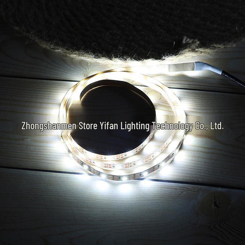 5V USB LED Strip Light - 2835 SMD, 60 LEDs/M, Single Color, Self-Adhesive with Button Switch Control