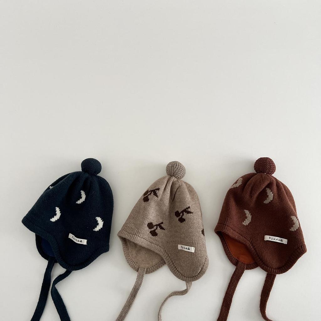 Stylish Korean Wool Knit Baby Hat with Ear Protection - Warm & Trendy Winter Hat for Boys & Girls