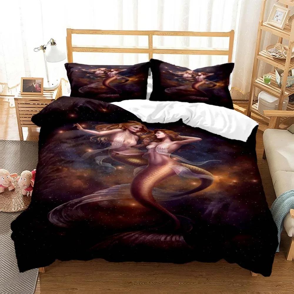 Zodiac Mermaid Digital Print Polyester Bedding Sets Child Kids Covers Boys Bed Linen Set For Teens Bedding Set