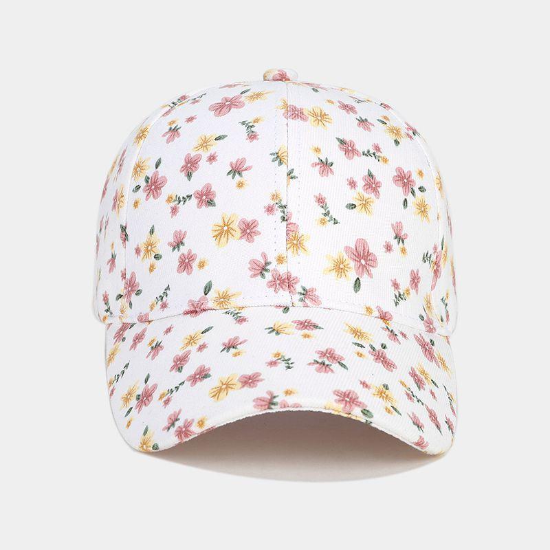Ins New Full-printed Small Floral Baseball Cap Women's Tide European and American Fashion Hard Top Shopping Cap Tide Hat
