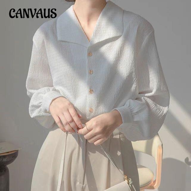 Women's Shirt Plus Size Spring and Autumn Loose French Temperament Long Sleeves Blouse