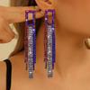 1 Paar Damen Quastenohrringe, Stern Ohrstecker Pave Hängeohrringe, Boho Wasserfall Perlenfransen Ohrringe, Amerikanische Flagge Ohrringe Schmuck Geschenk