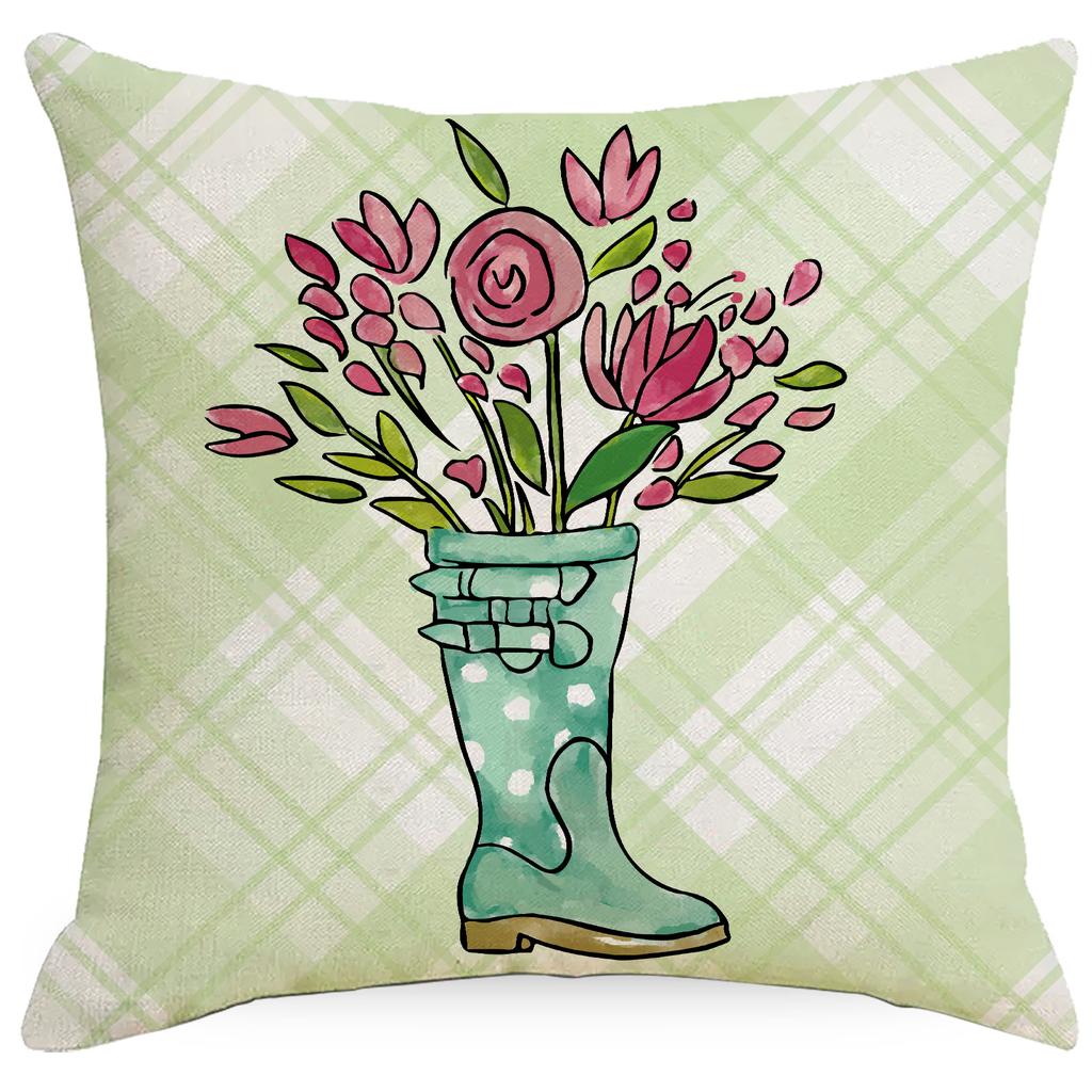 Spring Linen Pillowcase Home Sofa Car Office Bedroom Pillow Cushion Cover