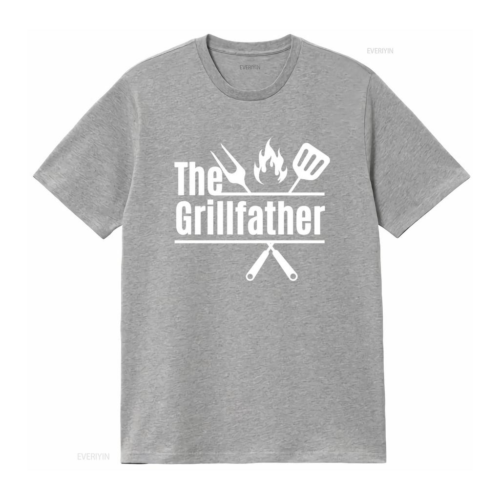 The Grillfather Mens T Shirt Perfect Fathers Day for Grill Masters BBQ Lovers Dads vintage Washed designer clothes Casual