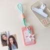 1Pc Cartoon Star Card Holder Candy Color ID Card Sleeve Keychain Hand Rope Identity Credit Cover Case Bank Bus Card Case