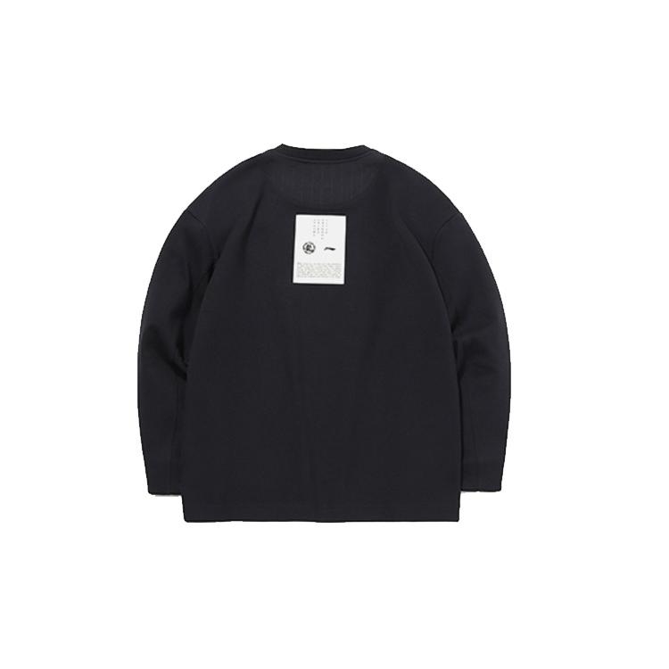Li Ning Sweatshirts Men s Black Crew Neck Moderate Regular AWDQ939-3 S