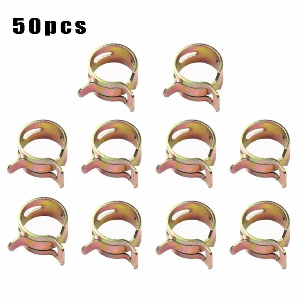 50PCS Compact Push-On Hose Clamps Set 5mm to 9mm for Water Air Fuel Lines Reusable Design for Automotive And Mechanical Use