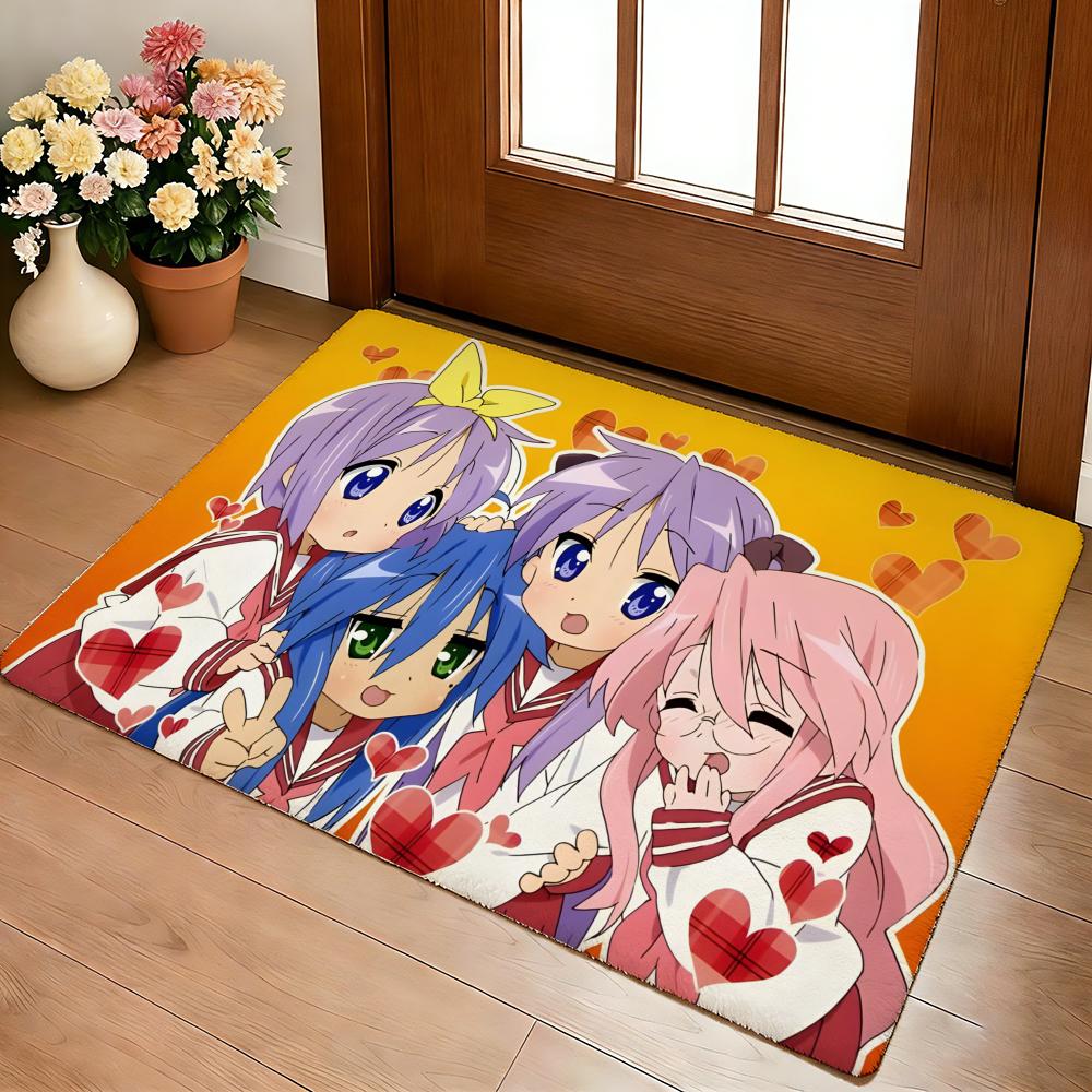 Kawaii Anime Lucky Star Izumi Konata Floor Mat Cozy Flannel Soft Thick Non-Slip Mat For Living Room Bedroom Kitchen Decor Rugs