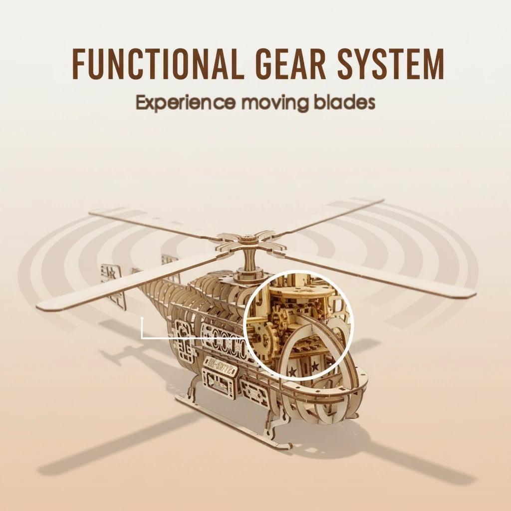 OUZEY 3D Puzzles Adults Creative Toys Surprises For Children Models Assembly Games Wooden Assembly Toy Hollow Model Airplane