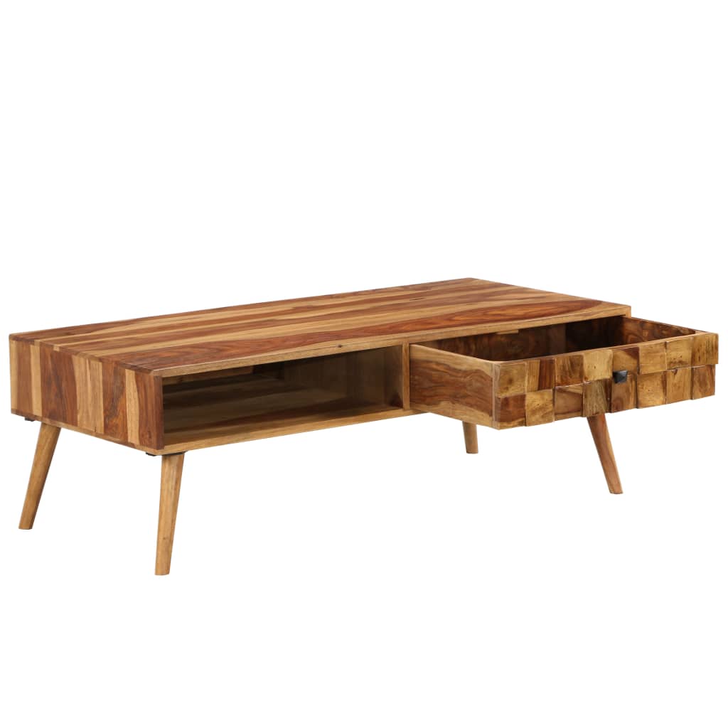 Coffee Table Solid Acacia Wood Honey Brown 110x50x37 Cm
