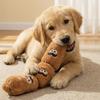 Durable Dog Plush Chew Toy Squeak Chewable Molar Simulated Sausage with BB Sound Teeth Cleaning Bite-Resistant for Puppies