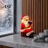 Battery Operated Lamp Santa Claus Night Light, Resin Christmas Tabletop Ornament with Decor Warm LED Lighting, Holiday Bedroom Bedside Table