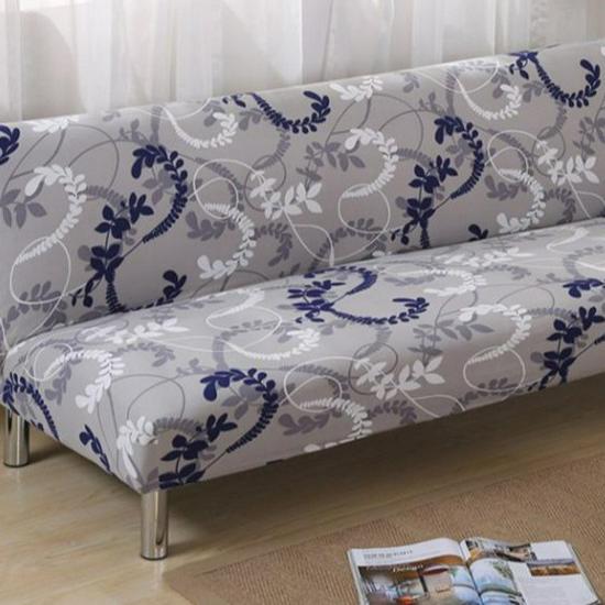 Elastic Non-Slip Printed Sofa Bed Cover Without Armrests