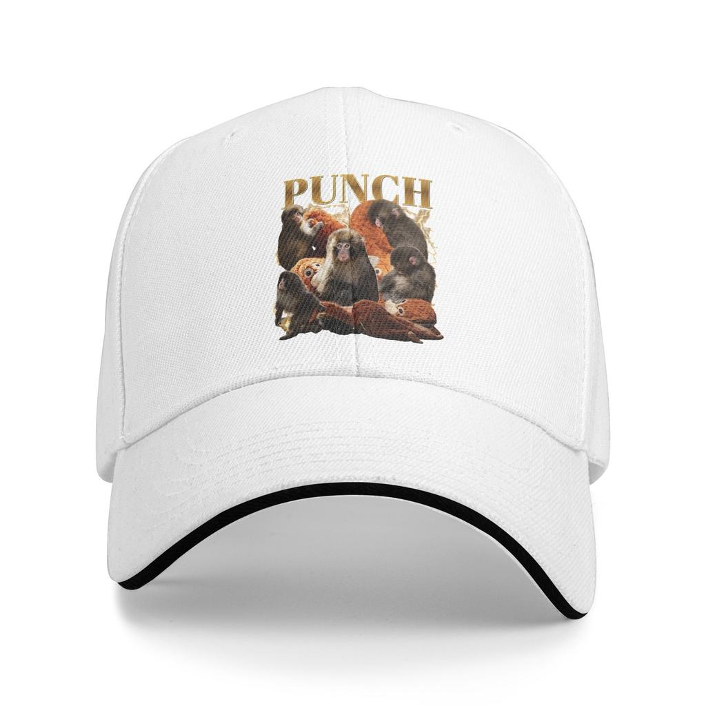 Team Punch Baby Monkey Punch Baseball Cap  Vintage Couple Women Trucker Hat Breathable Print Hunting Camping Baseball Caps Gift
