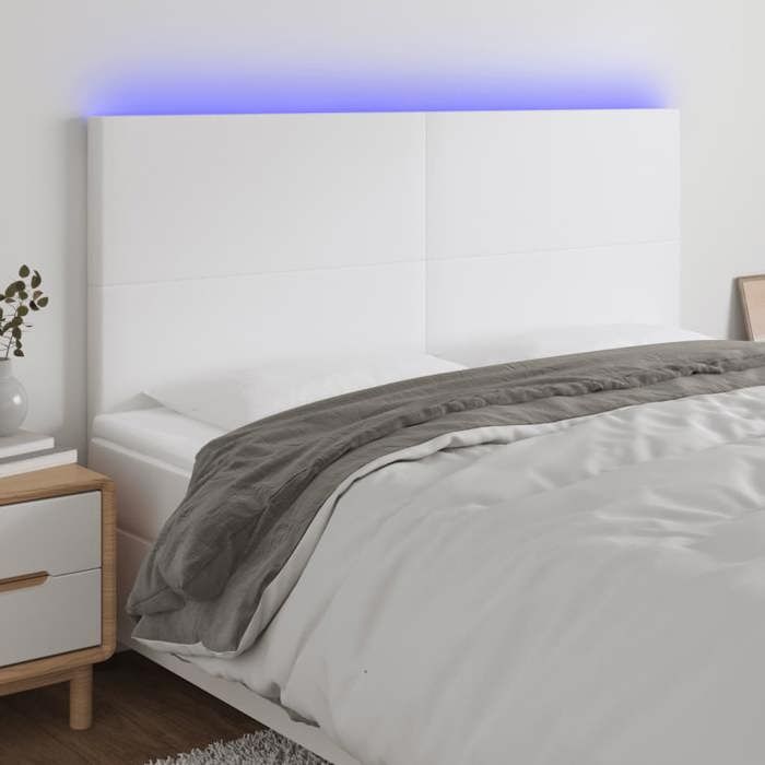 Tête de lit - MAISON EXCLUSIVE - 180 x 5 x 118/128 cm - Similicuir - LED intégrée - Hauteur réglable