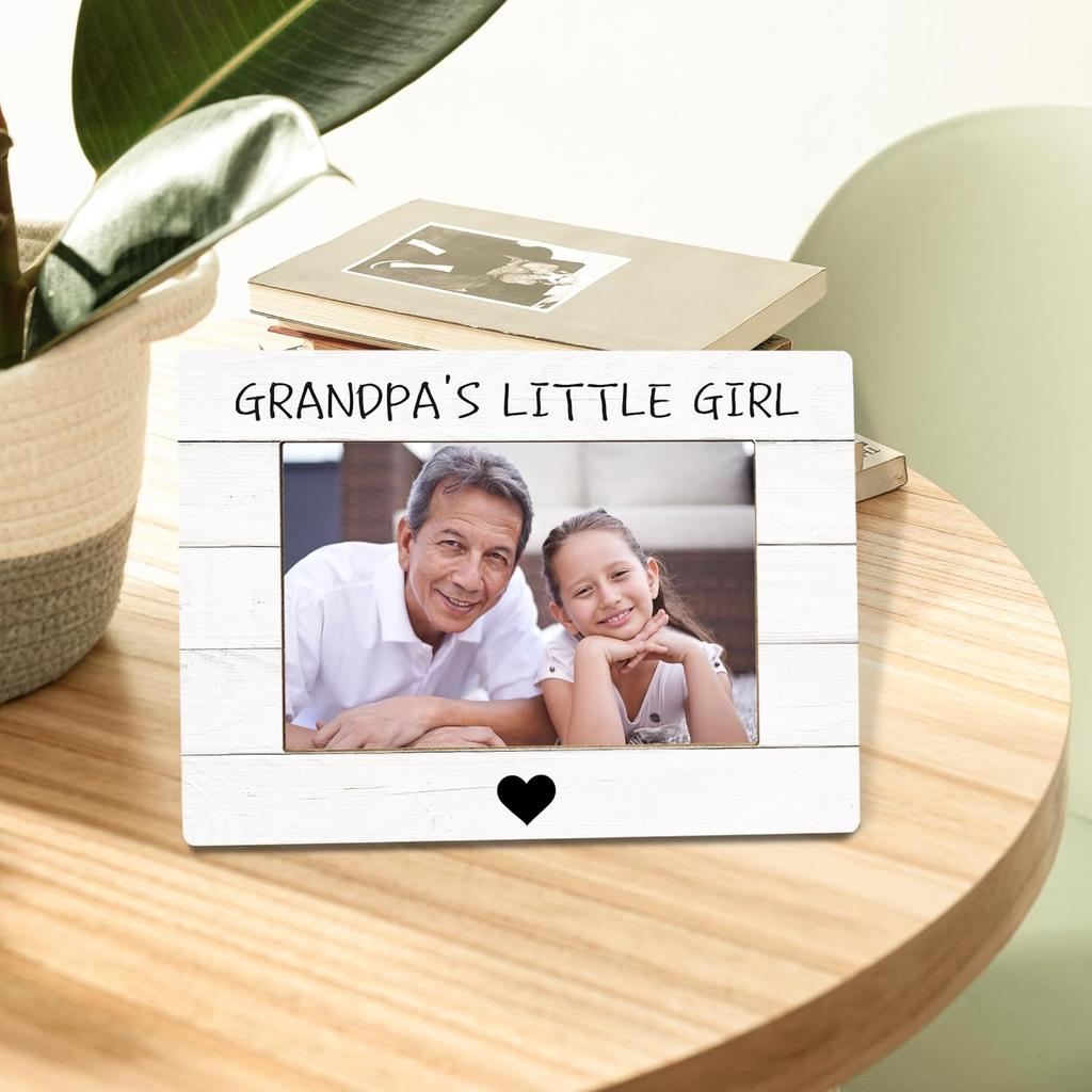 Grandpa Picture Frame, Gifts for Grandpa from Granddaughter, Grandpa Gifts, Grandpa Grandchild Photo Frame 4x6, Grandpas Little Girl Wooden Photo