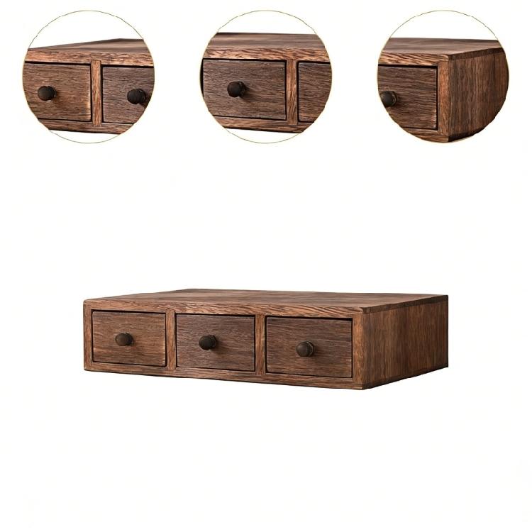 Elegante Holz-Arbeitsplatten-Organizer mit Trennwänden für Küche und Bad