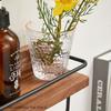 Solid Wood Bathroom Shower Stand Wall Mounted Dresser Storage Rack Black Towel Rack Shelf Bathroom Shelf Bath Shampoo Holder
