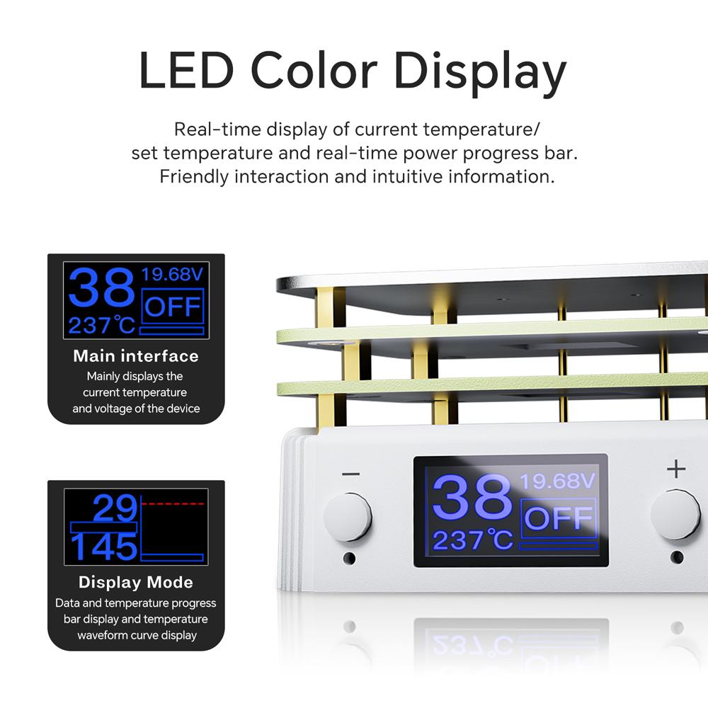 3 Layer Soldering Station PD65W LED Digital Display/Waveform Mode Adjustable Constant Temperature Heating Table Tools