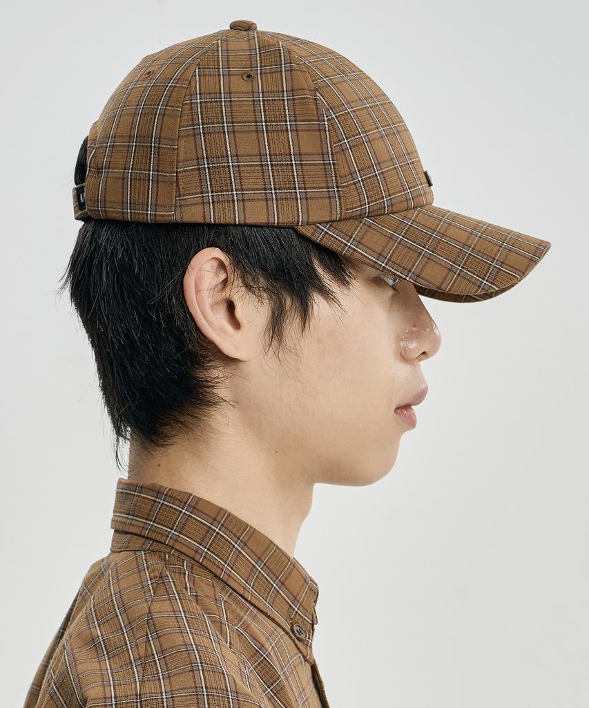 AJOBYAJO Check Baseball Cap [Camel]